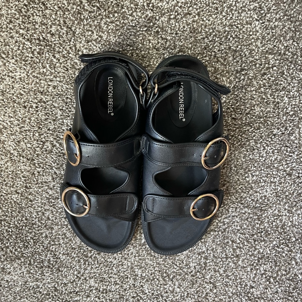 ASOS | black and gold sandals
